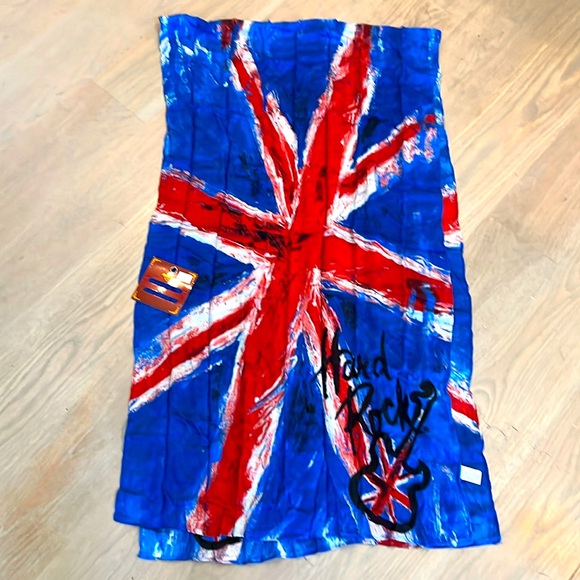 NWT Hard Rock Cafe Union Jack Scarf - Picture 2 of 5